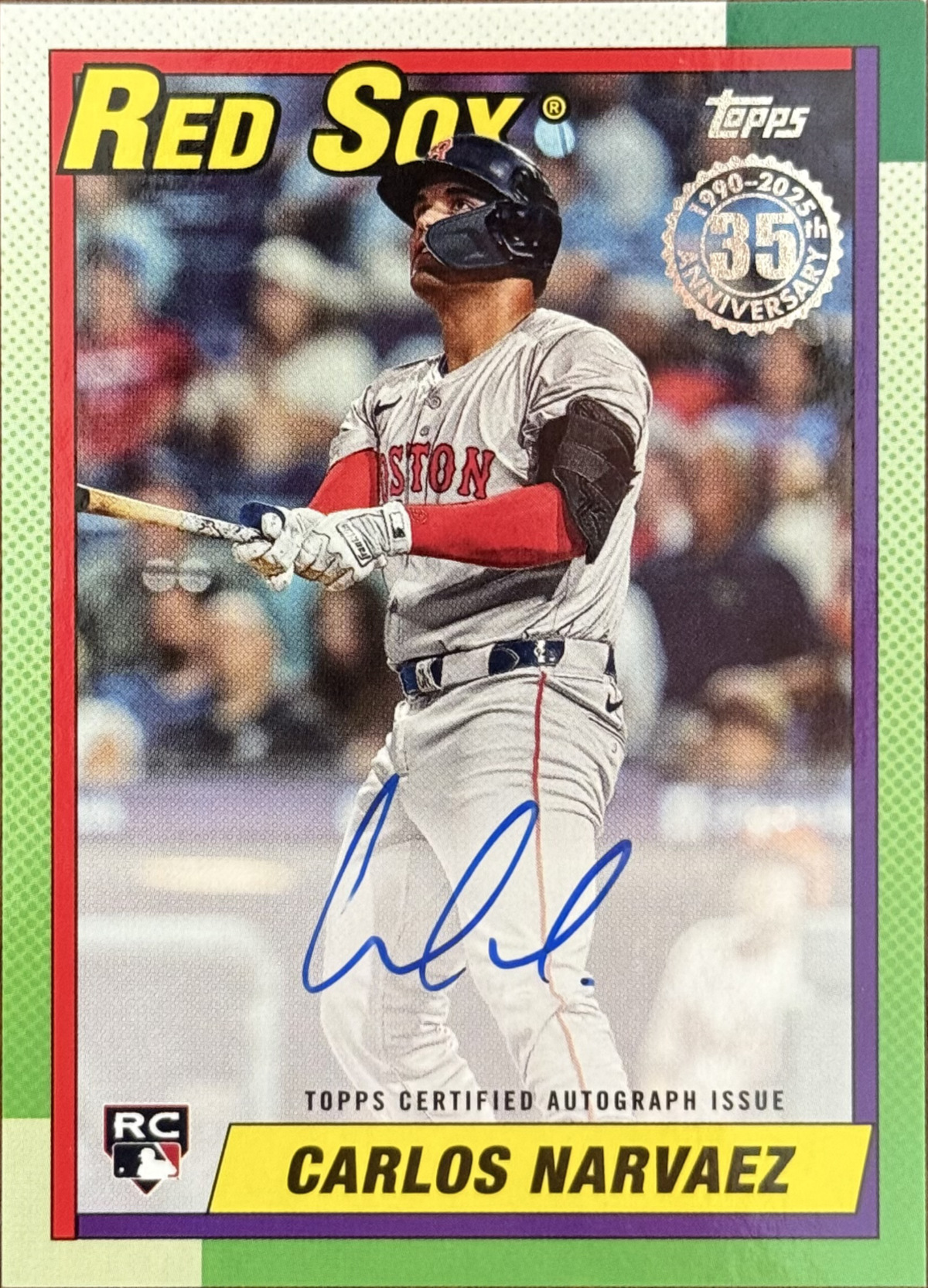 Autographed 2025 Topps Update Carlos Narváez rookie card