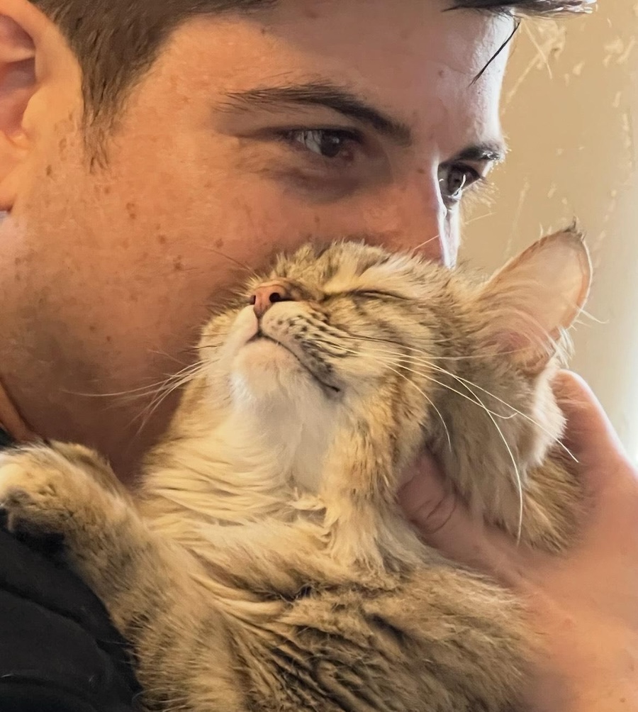 Steve L. of Massachusetts with his cat